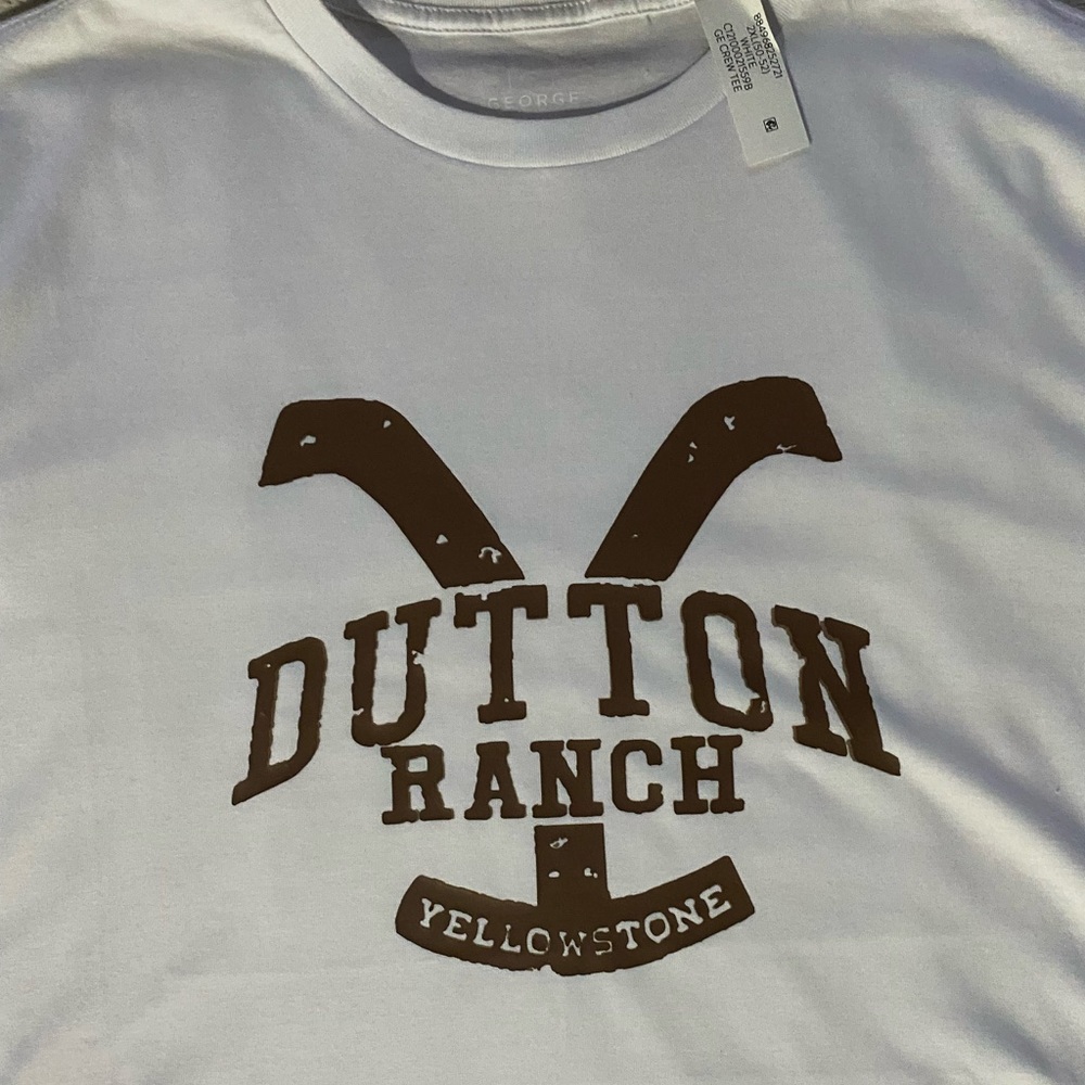Yellowstone 2XL White and Brown T-shirt